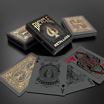 Amazon.co.jp: Bicycle Black Metalluxe 3パックセット - ゴールド