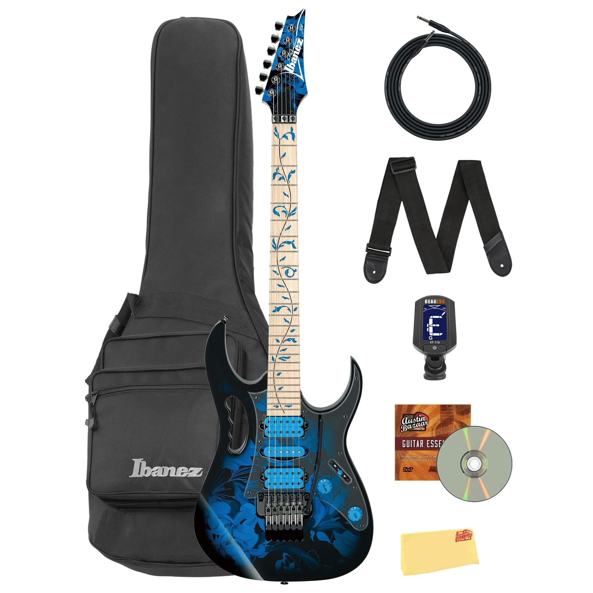 Amazon.com: Ibanez JEM77P JEM Steve Vai Electric Guitar - Blue