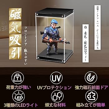 Amazon.co.jp: フィギュア収納ケース3種LEDライトUVカットアクリル