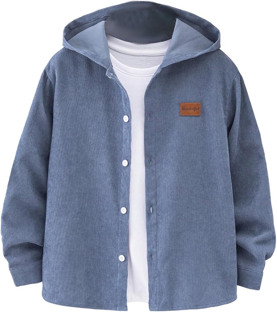 Amazon.com: Verdusa Boy's Color Block Hooded Corduroy Jackets