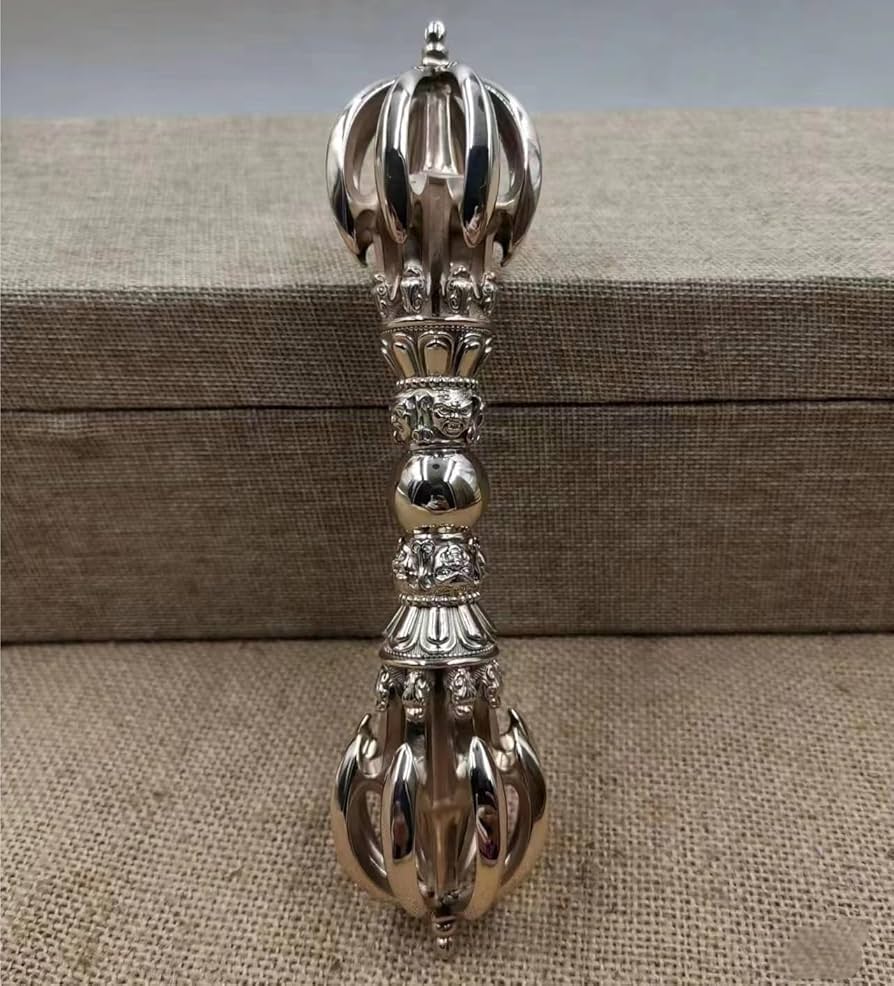 Amazon｜密教法具 金剛杵 九鈷杵 真鍮製 五鈷杵 大 バジュラ ドルジェ