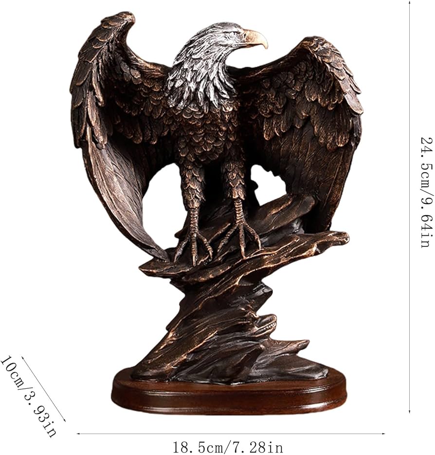 Amazon.co.jp: 鷲の像、鷲の飾り、白頭鷲の置物、ブロンズ樹脂の鷲の