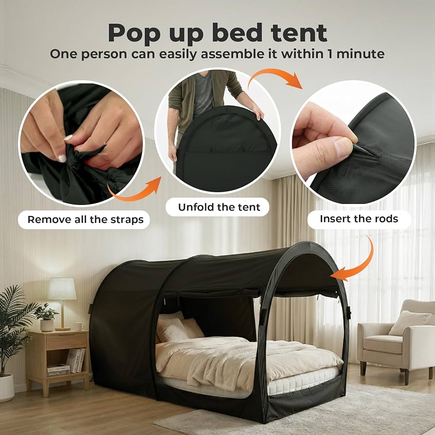 Amazon｜Leedor ベッドテント190x99cm 室内一人テント ワンタッチ