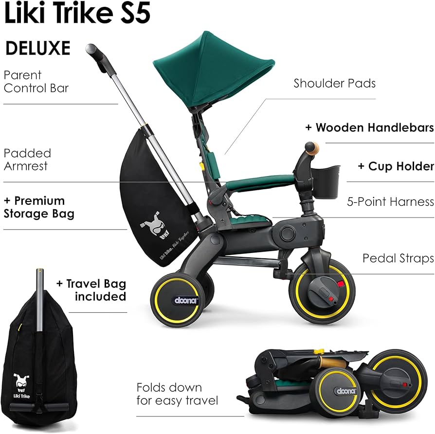 Amazon.com: Doona Liki Trike S5, Racing Green - 5-in-1 Compact