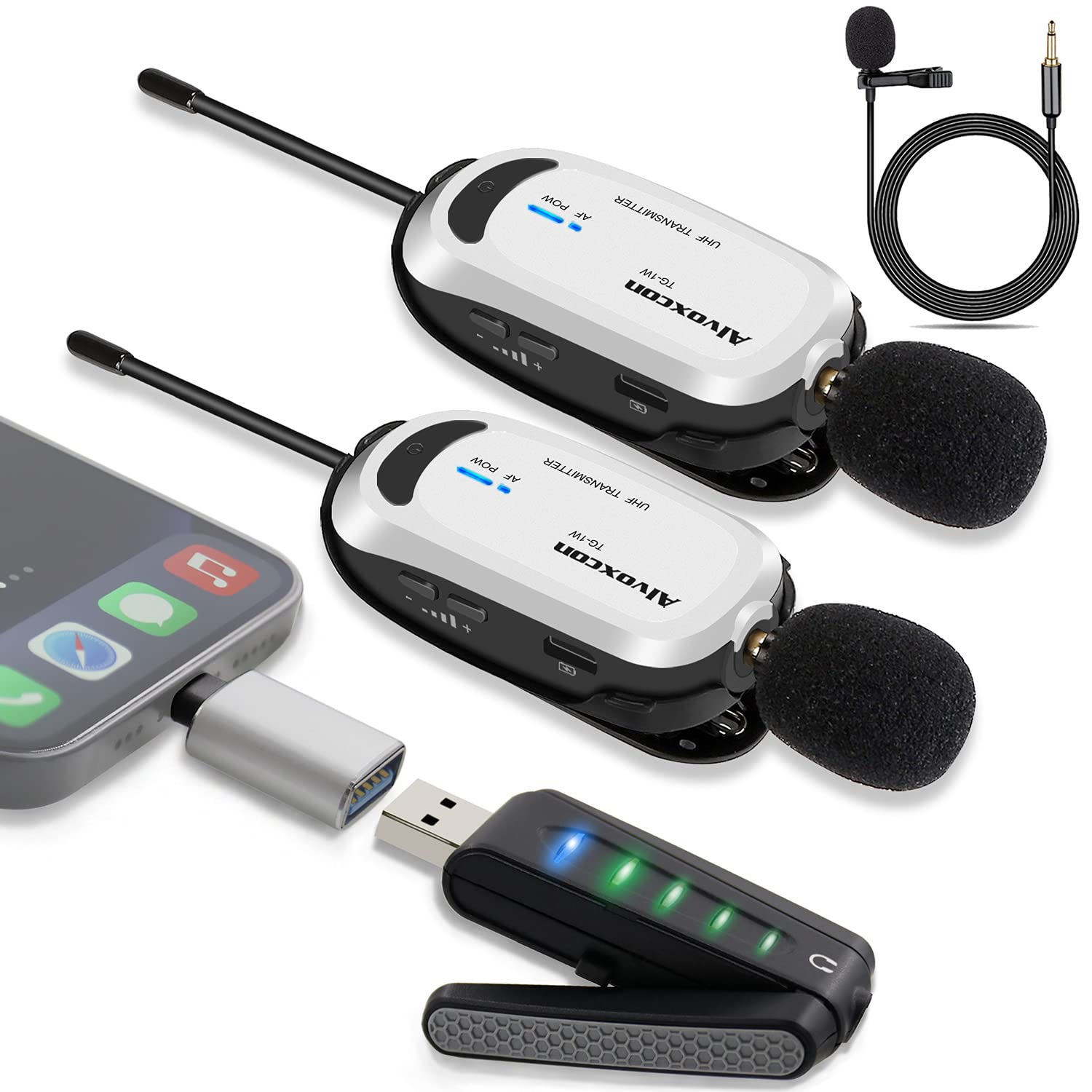 Amazon.co.jp: ワイヤレスマイク USB 無線マイク ピンマイク 2人用