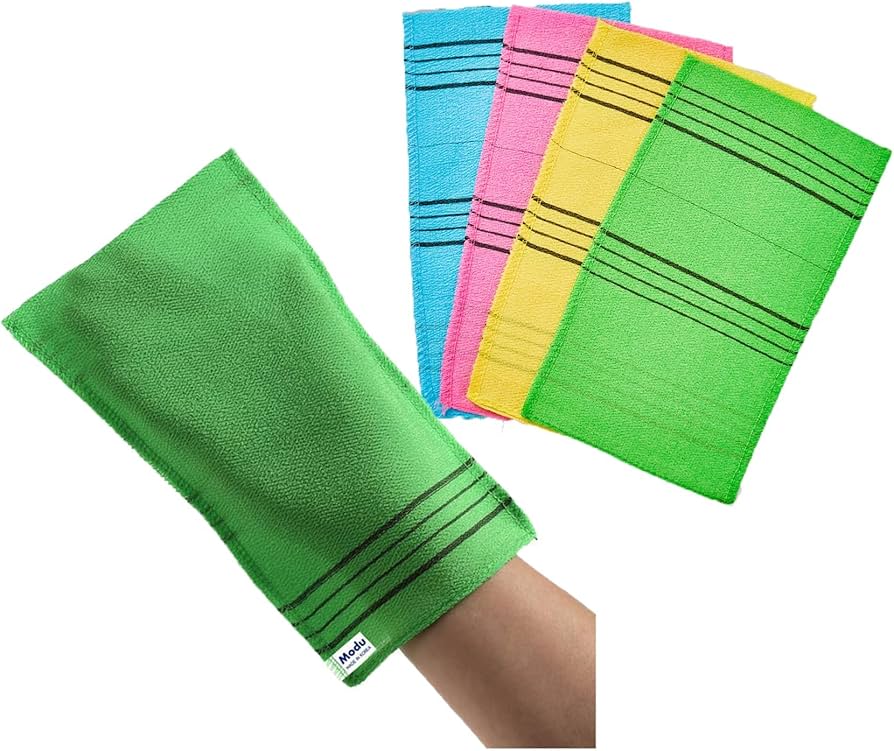 Amazon.com : Modu Korean Exfoliating Mitts Large 4PCS (Green