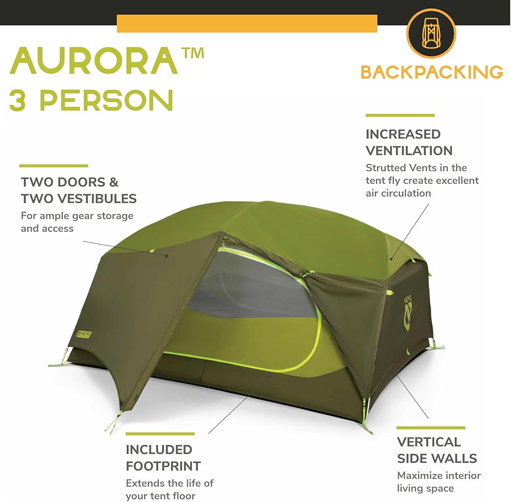 Amazon | NEMO(ニーモ・イクイップメント) テント オーロラ 3人用(ノバ