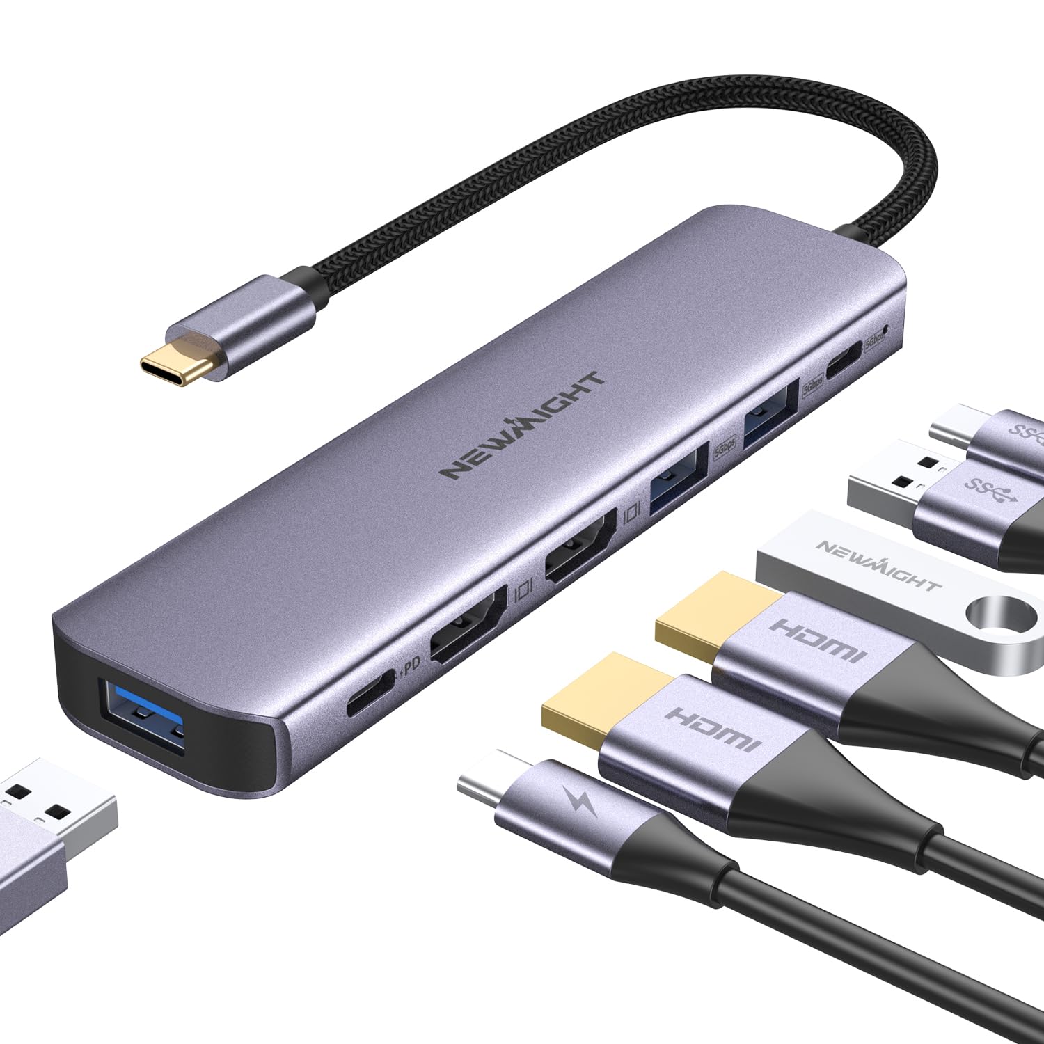 Amazon.co.jp: USB C ハブ hdmi 2つ Dual Display ドッキング