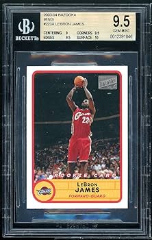 Amazon.com: LeBron James Rookie Card 2003 Bazooka Minis #223A BGS