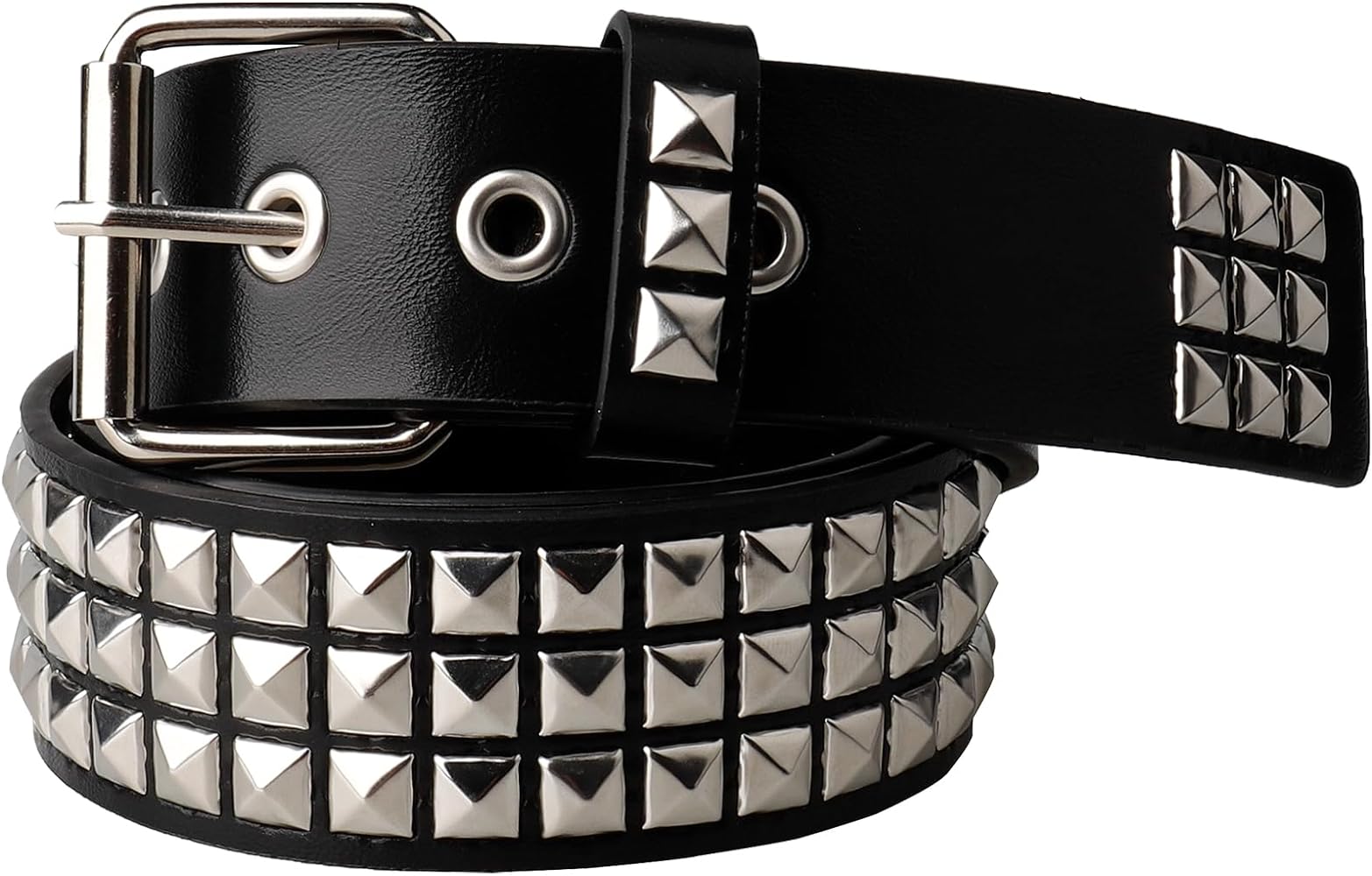 RUILAIBO Studded Belt Metal Punk Rock Rivet Belts for Women/Men