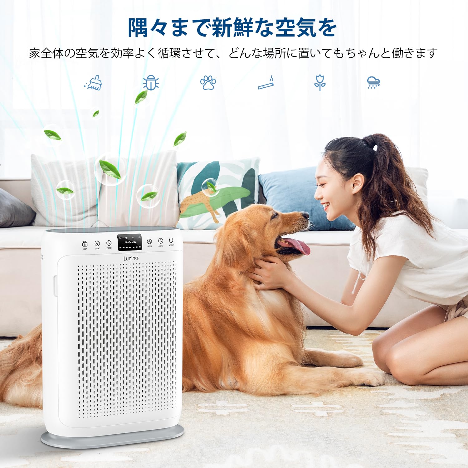 Amazon.co.jp: LUNINO空気清浄機 E-200 交換用フィルター HEPA