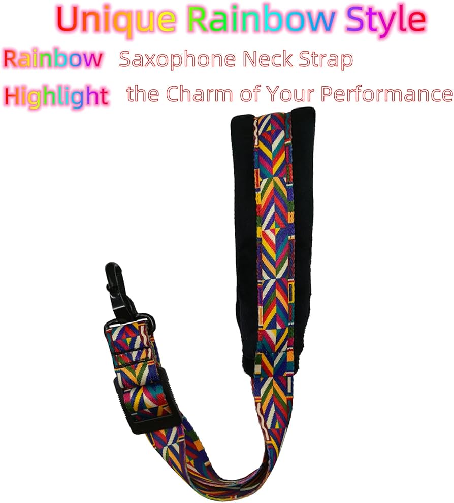 Amazon.com: Xinlinke Saxophone Neck Strap Soft Padded Rainbow