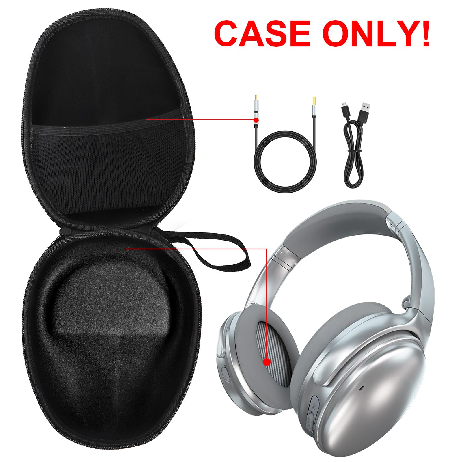 Amazon.co.jp: Tosnail フルサイズハードヘッドホンケース 2個パック