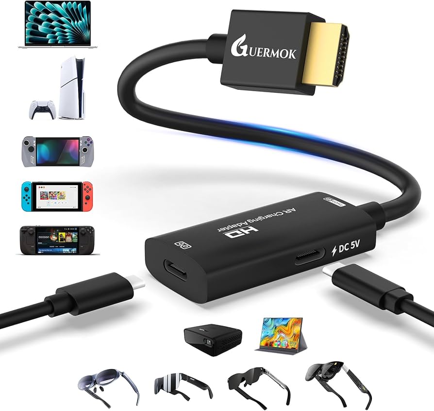 Amazon.co.jp: Guermok ARグラス用HDMI→USB-Cディスプレイアダプター