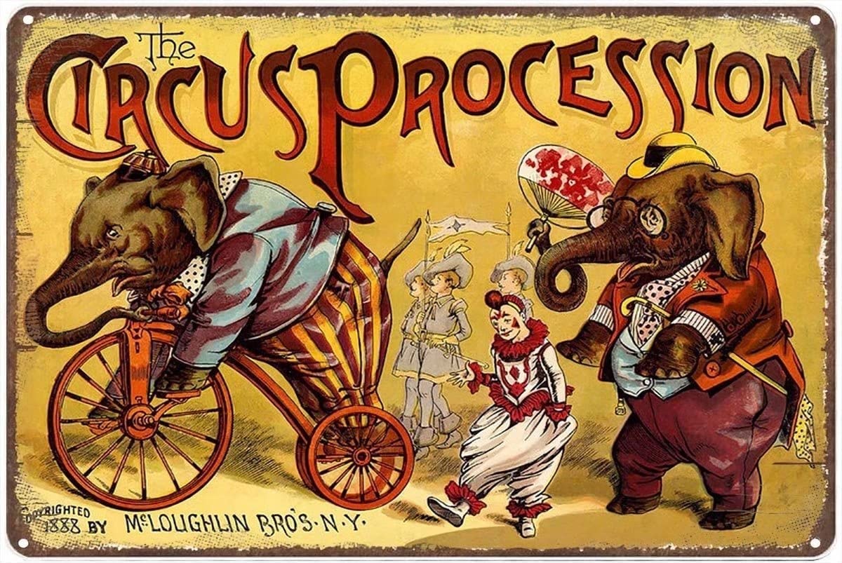 Amazon.co.jp: アンティークブリキサイン1888サーカスポスター