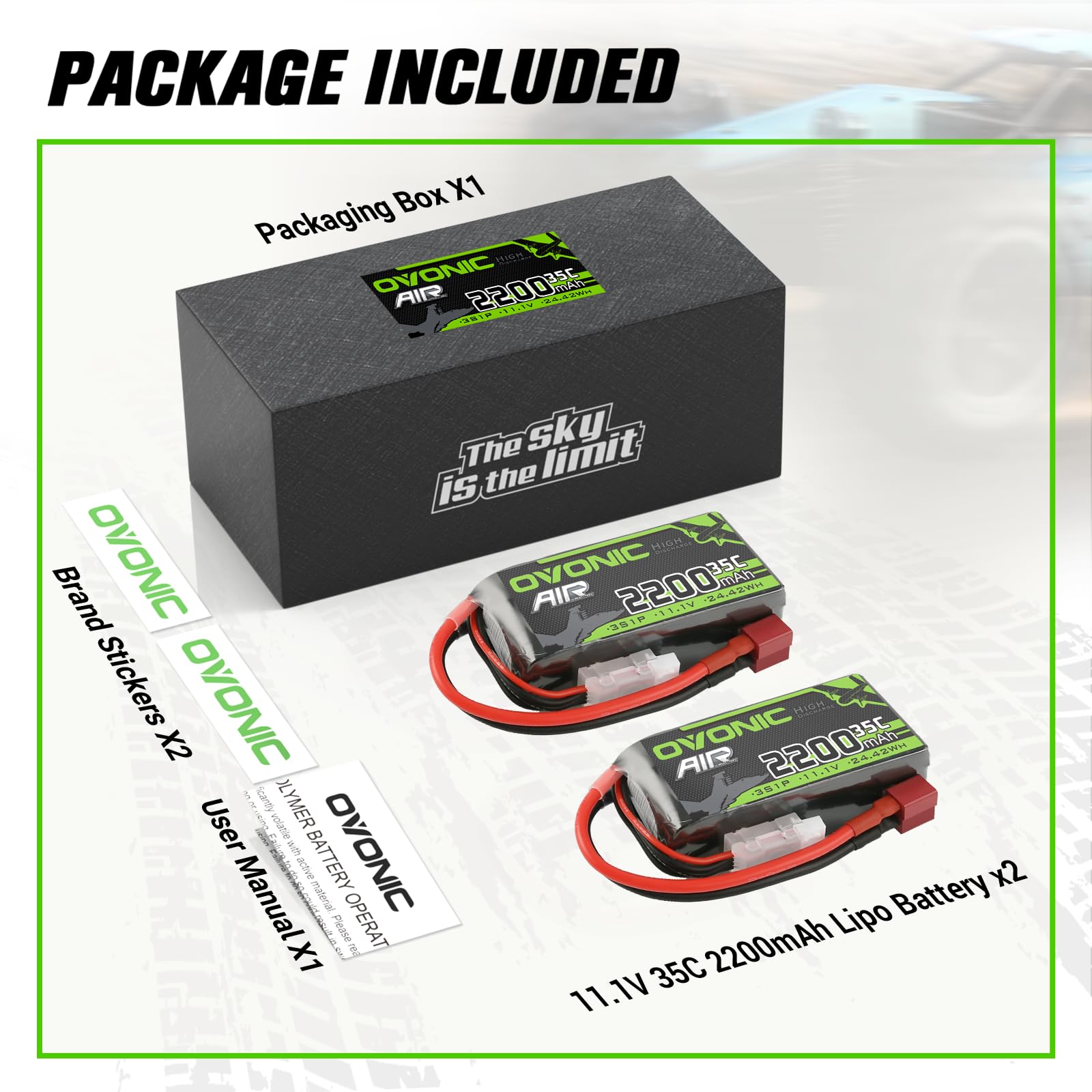 Amazon.co.jp: OVONIC 3S 11.1V Lipo Battery 2200mAh 35C Max to 70C