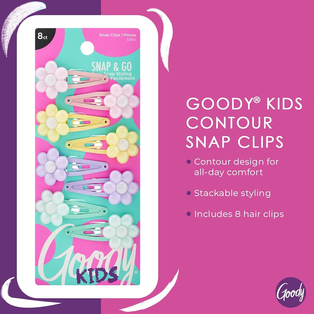 Amazon.com : Goody Kids Mini Epoxy Contour Snap Clips - 8 Count