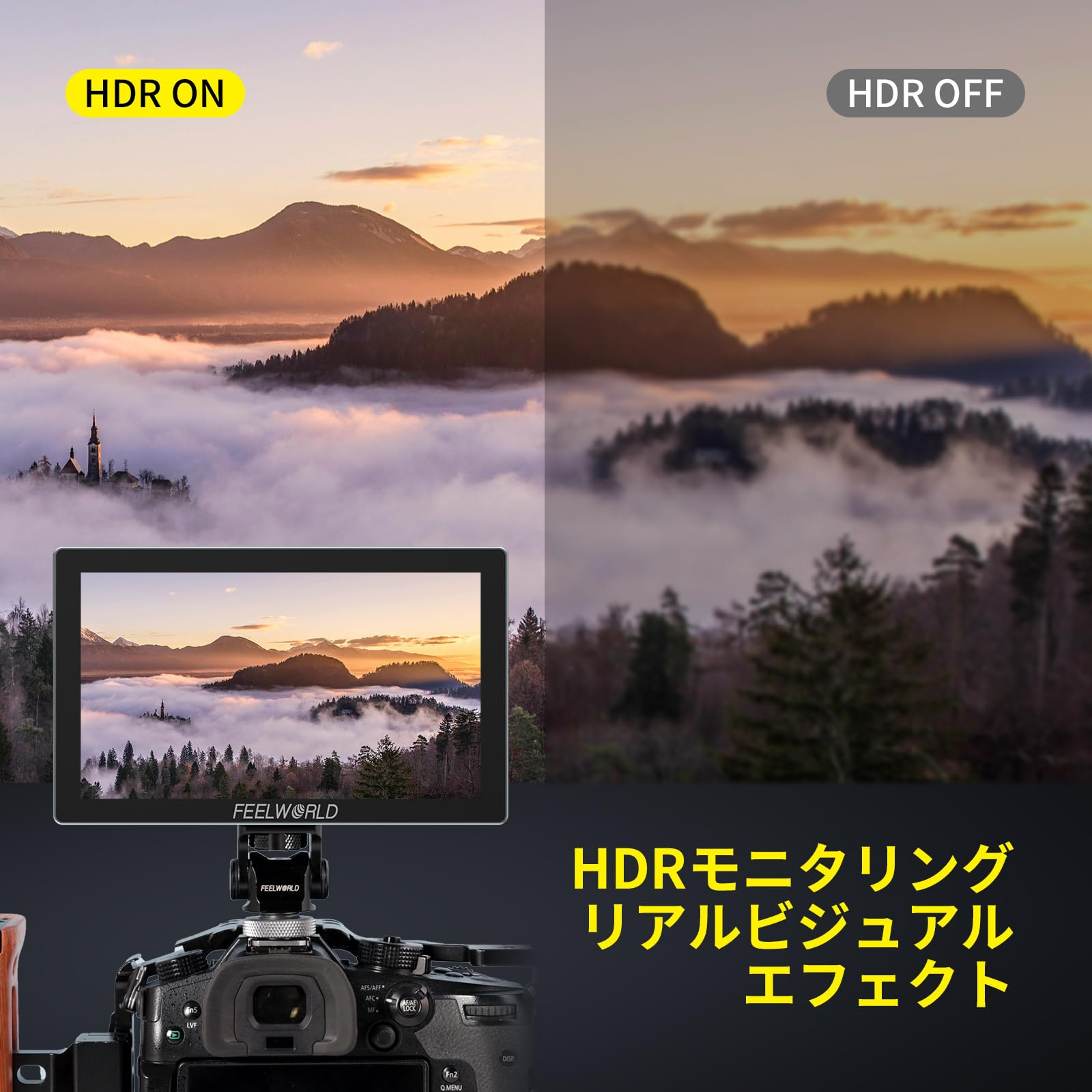 Amazon | FEELWORLD P6X 5.5インチ 1000Nit カメラフィールドモニター