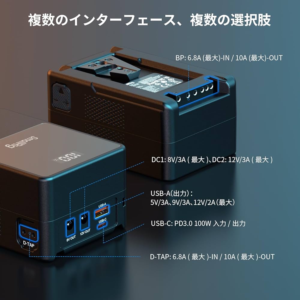 Amazon | SmallRig VB99 ミニ V マウント バッテリー 6700mAh(99Wh