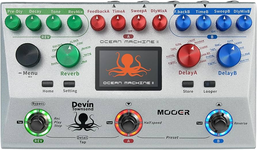Amazon.com: MOOER Ocean Machine II Premium Dual Delay, Reverb and