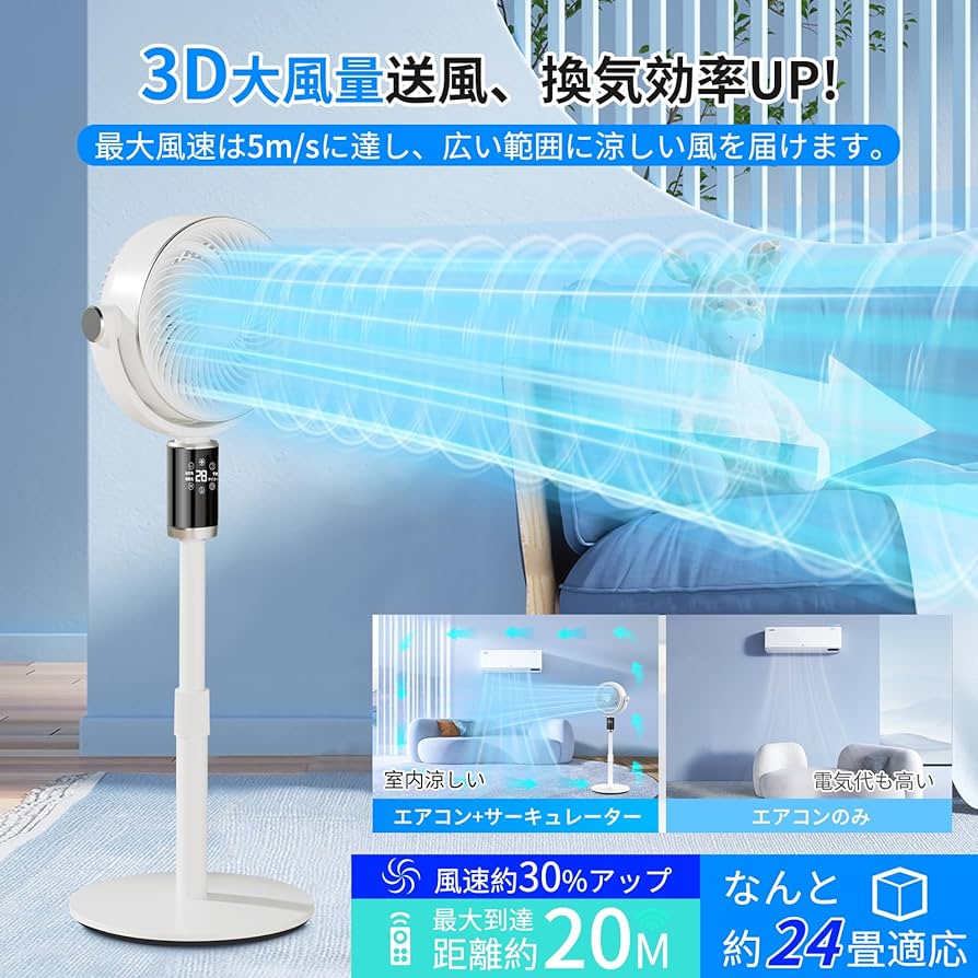 Amazon.co.jp: 扇風機 サーキュレーター 静音【2024新登場・高濃度