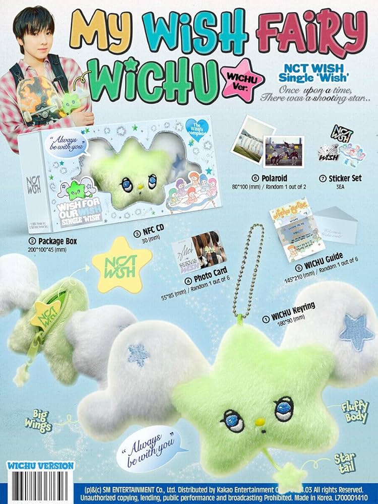 Amazon.com: NCT WISH [WISH] 1st Single Album (SMART ALBUM WICHU