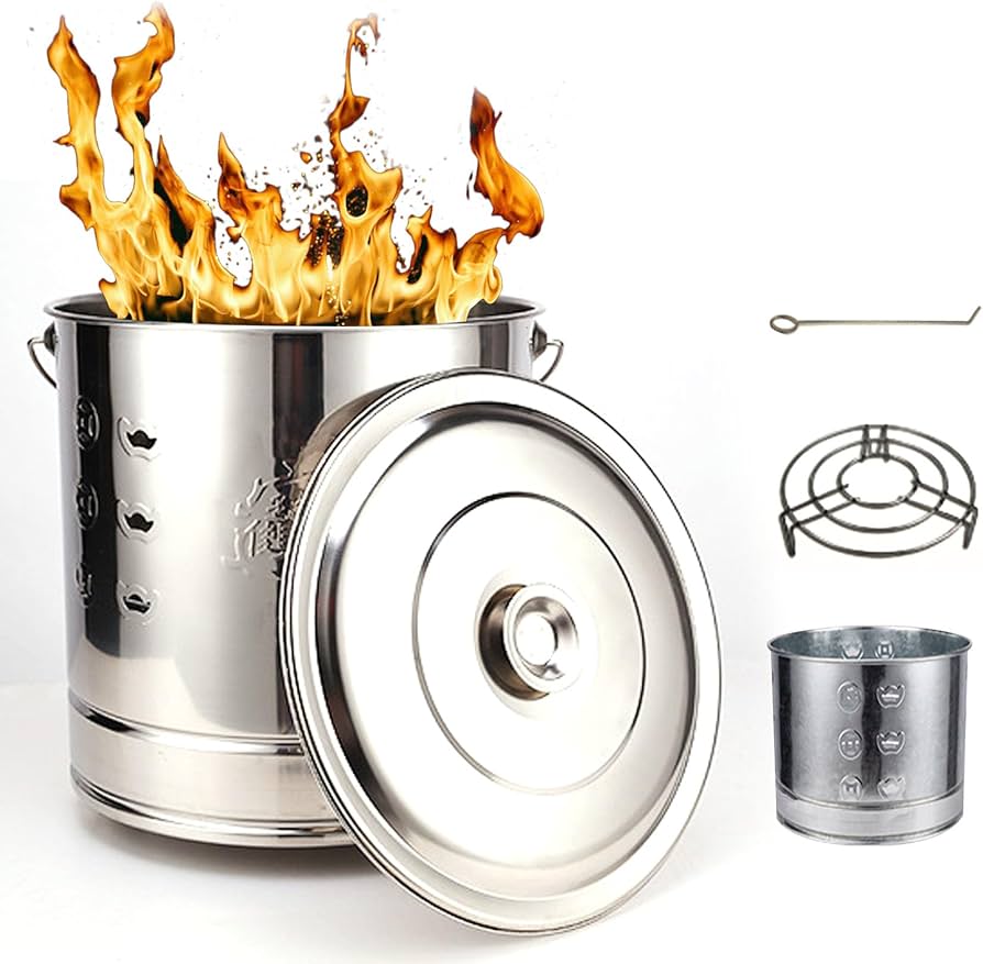 Amazon.co.jp: 焼却器 落ち葉焼却炉 家庭用 無煙 ドラム缶焼却炉 蓋と