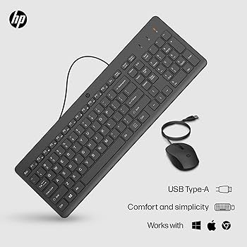 Amazon | HP 150 有線マウスとキーボードコンボ - フルサイズ 薄型