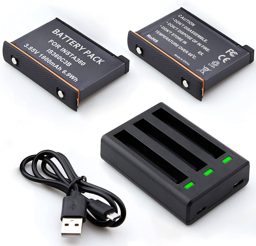 Amazon.com : E ERSY 2 Pack Batteries fit for Insta360 X3 Camera, 3