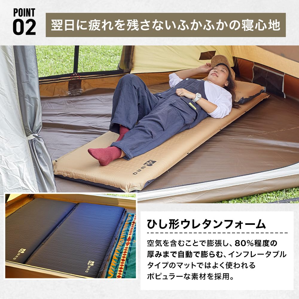 Amazon.co.jp: WAQ キャンプマット 車中泊マット 厚手 8cm コンパクト
