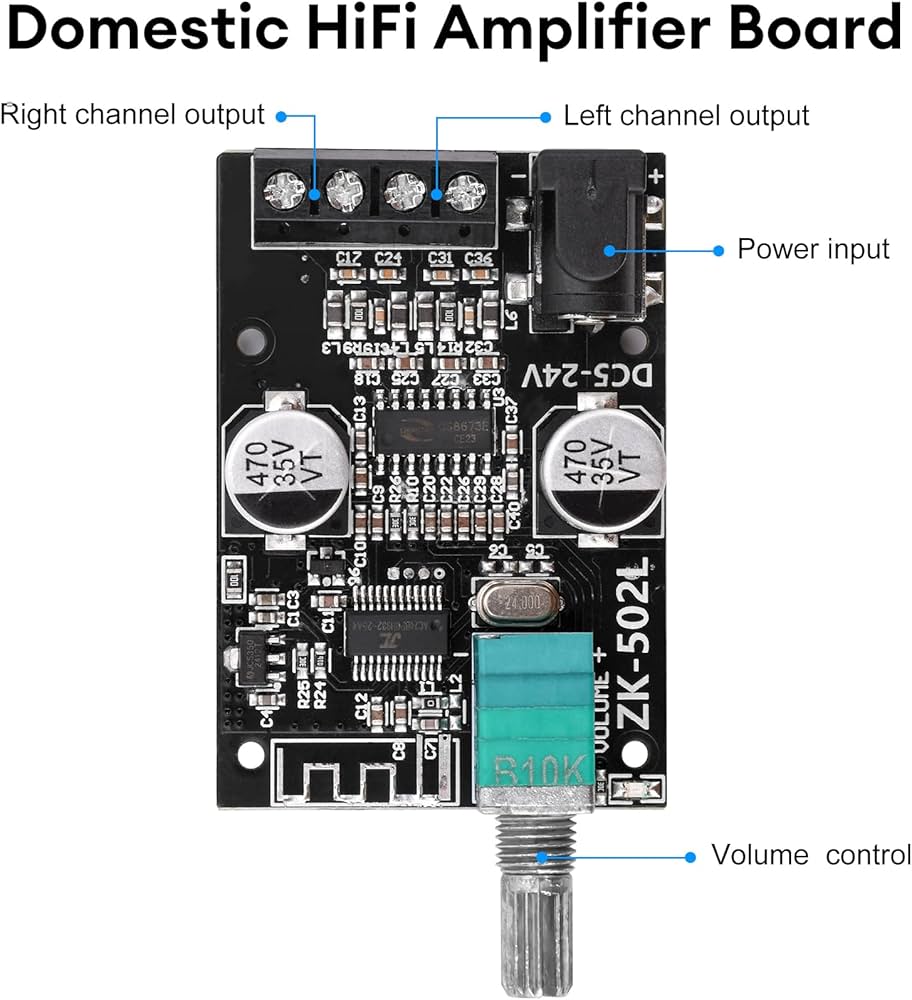 Amazon.com: Daakro ZK-502L Bluetooth Amplifier Board,50W+50W 2.0
