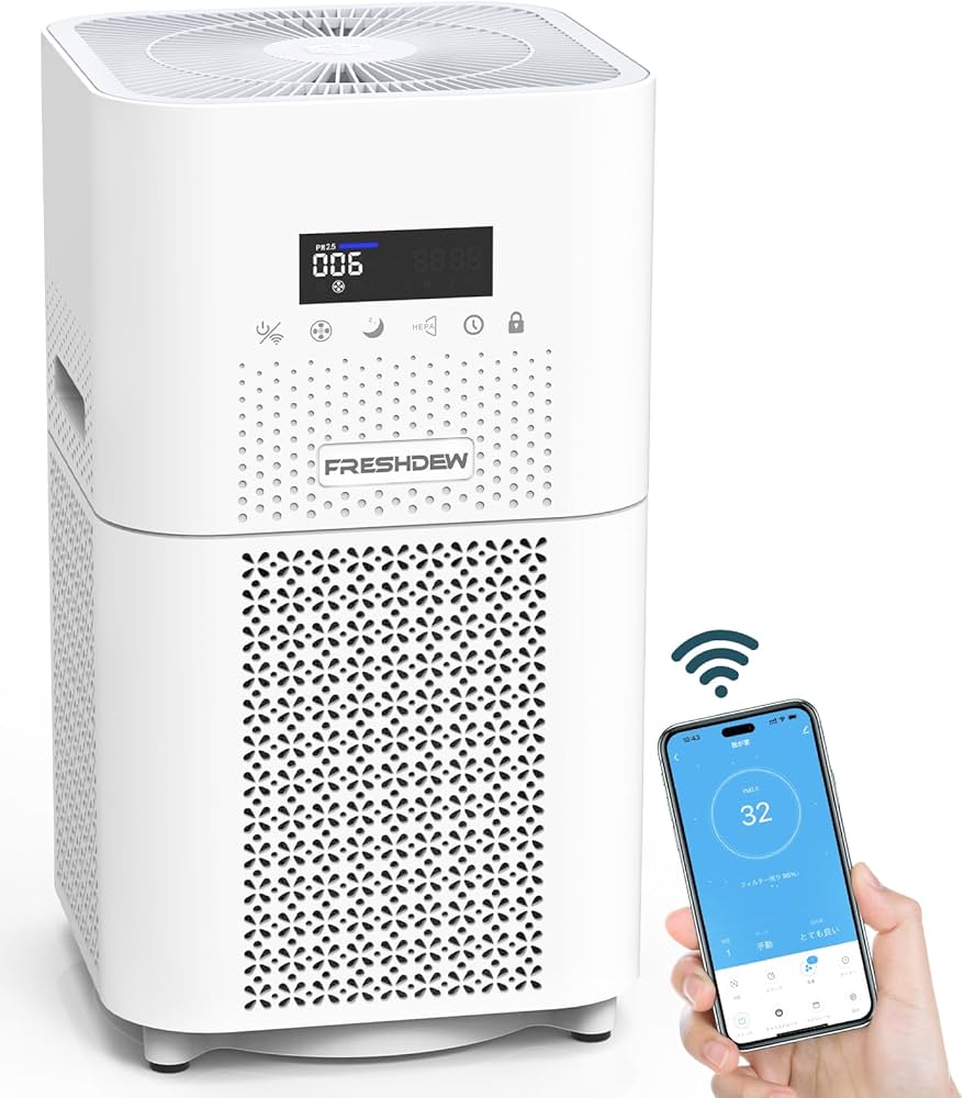 Amazon.co.jp: FRESHDEW 空気清浄機 【70畳対応・強力浄化・Works with