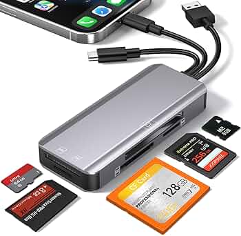 Amazon.co.jp: 5-in-1マルチメモリカードリーダー、アルミニウム製 SD