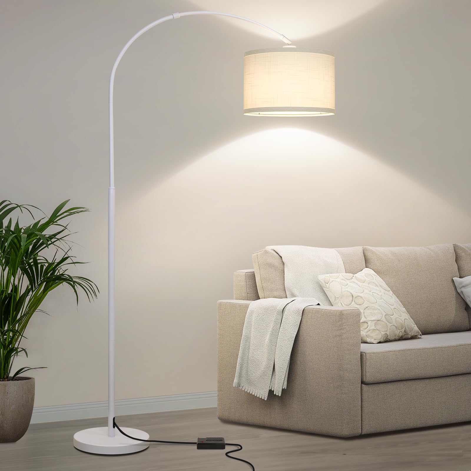 Seaside village Standing Lamp for Living Room, Dimmable Arc Floor