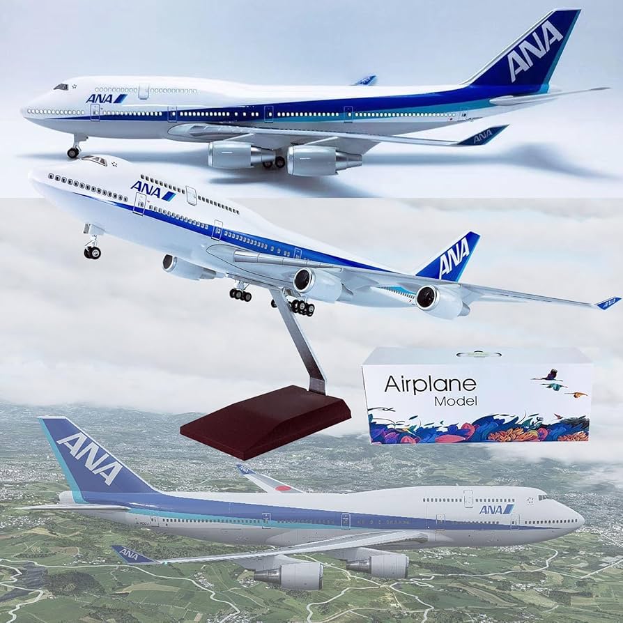 Amazon.co.jp: 18.5インチ 1:150スケール 飛行機模型 ANA B747-400