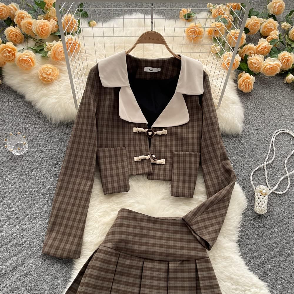 Amazon | セットアップ トップス＋スカート ジャケット ショートコート