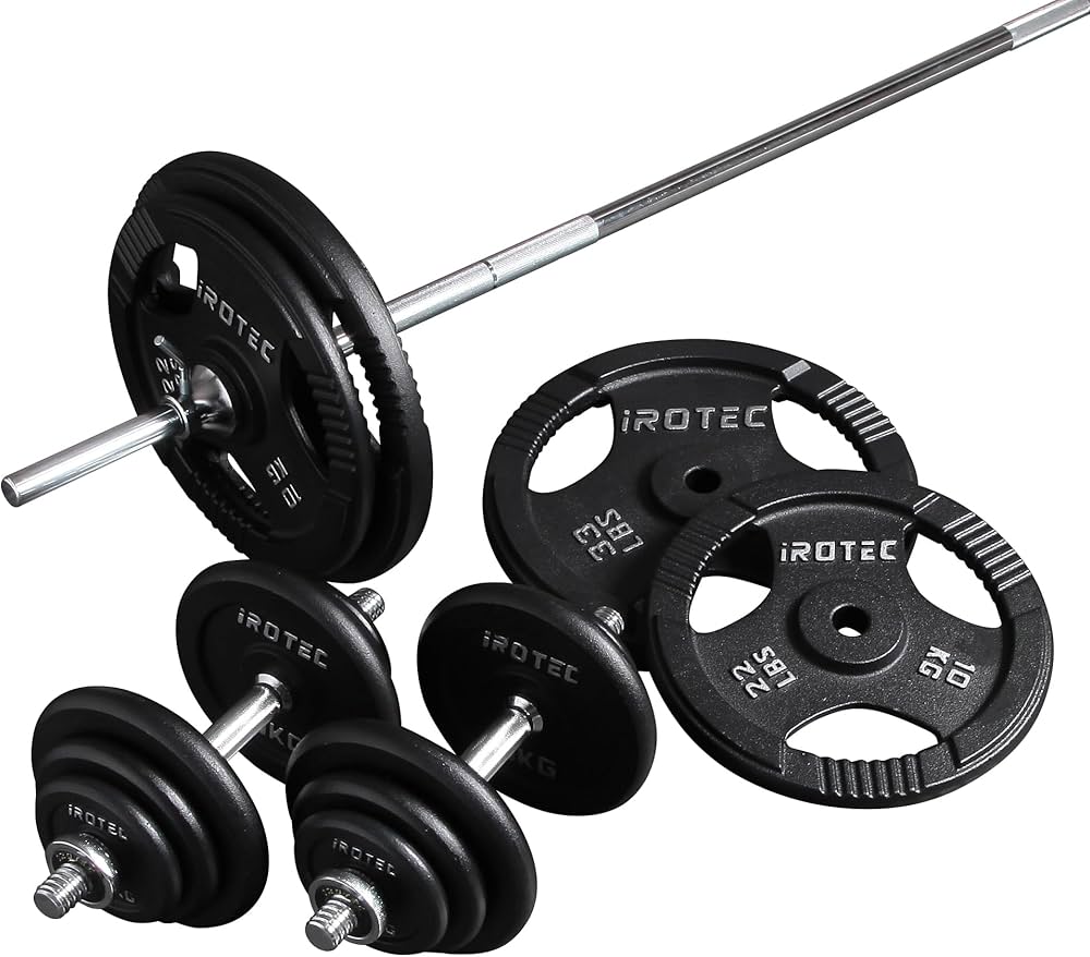 Amazon | IROTEC（アイロテック）アイアンバーベルダンベル100KGセット