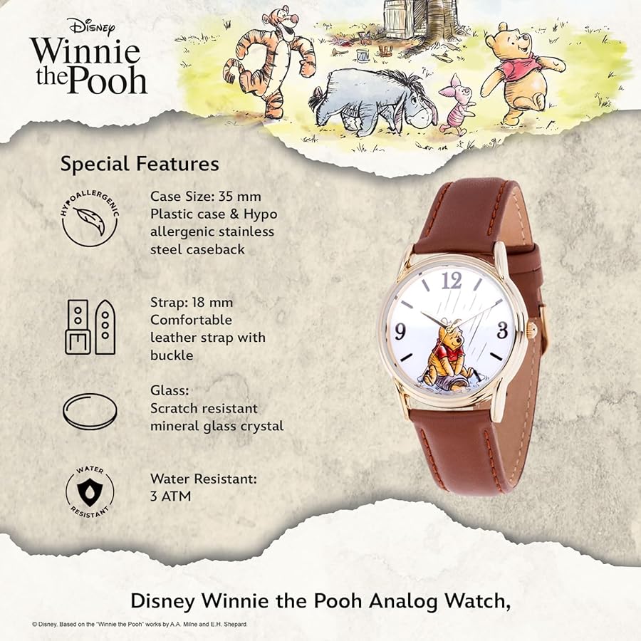 Amazon | Disney Men's Winnie The Pooh Analog Quartz Watch with