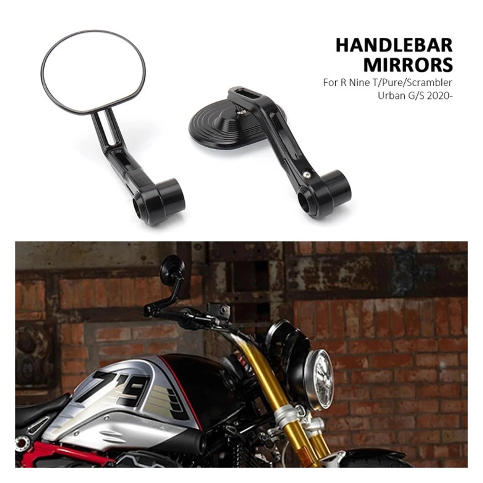 Amazon | オートバイリアビューハンドルバーエンドサイドバックミラー