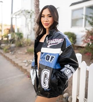 Aelfric Eden Womens Faux Leather Jacket Y2k VG Detachable Racing