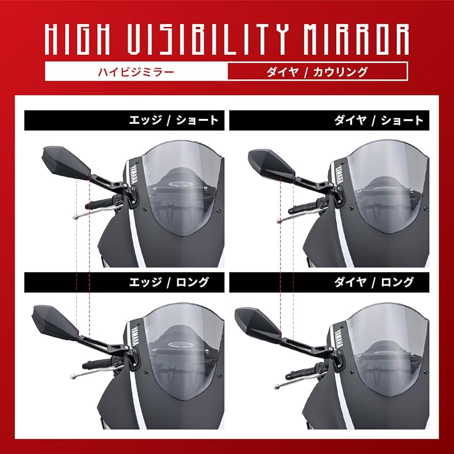 Amazon | デイトナ(Daytona) バイク カウルミラー 6mmボルト 軽量 広角