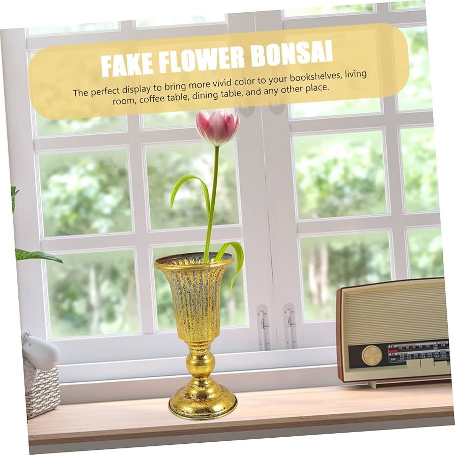 Amazon｜Lurrose ヴィンテージ金属製花瓶 小型センターピース用 錬鉄製