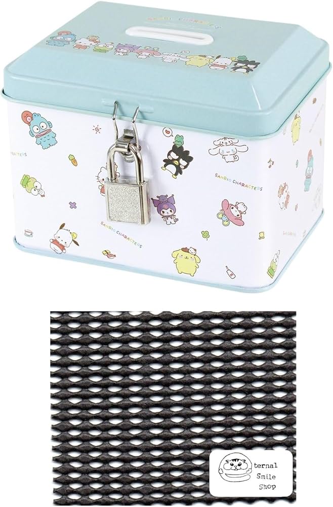 Amazon.co.jp: サンリオ 貯金箱 コインバンク 鍵(カギ)付き 缶 バンク