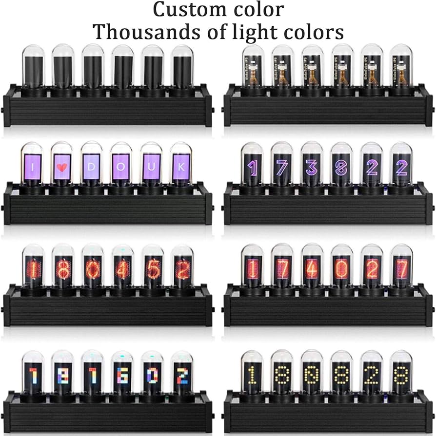 Amazon.co.jp: 疑似ニキシー管時計、クリエイティブグローデジタル卓上