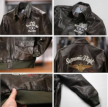 Amazon | [VIIBOY] 本革フライトジャケット 革ジャン 本革ジャケット