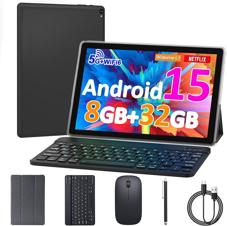 Amazon.com : 10 inch Android 15 Tablet, 8GB RAM 32GB ROM Powerful