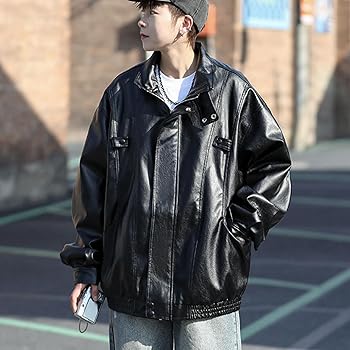 Amazon | [Sakunaca] 黒 レザージャケット 革ジャン バイク メンズ