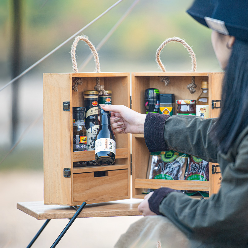 Amazon｜Naturehike スパイスキャビネット 木製 4分割 多機能