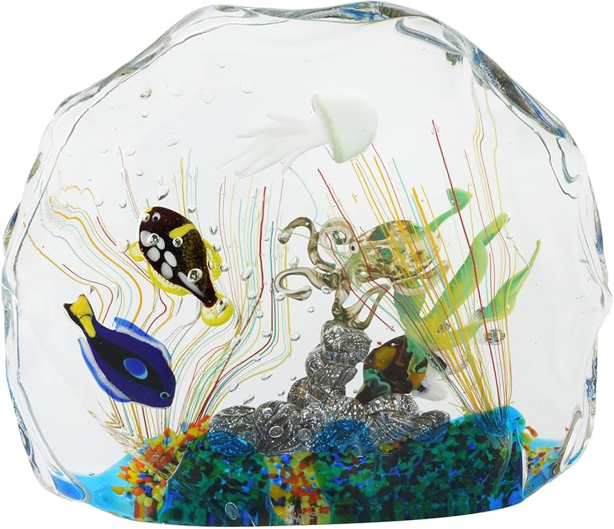 Amazon.co.jp: GlassOfVenice 大型ムラノガラス 水族館 魚と海の生物
