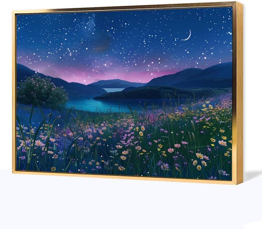 Amazon.co.jp: 絵画 星空、月光、ファンタジー、風景 アートパネル